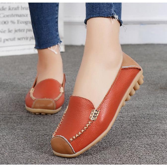 Tvåfärgade mjuka loafers i läderimitation, bild 8 av 21