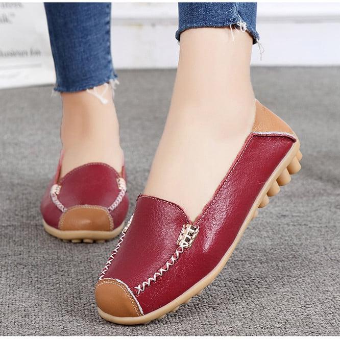 Tvåfärgade mjuka loafers i läderimitation, bild 9 av 21