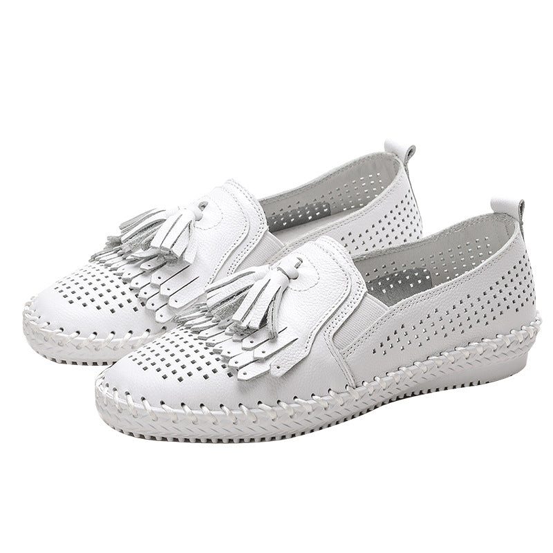 Mjuka perforerade loafers med tofsar för dam, bild 4 av 9