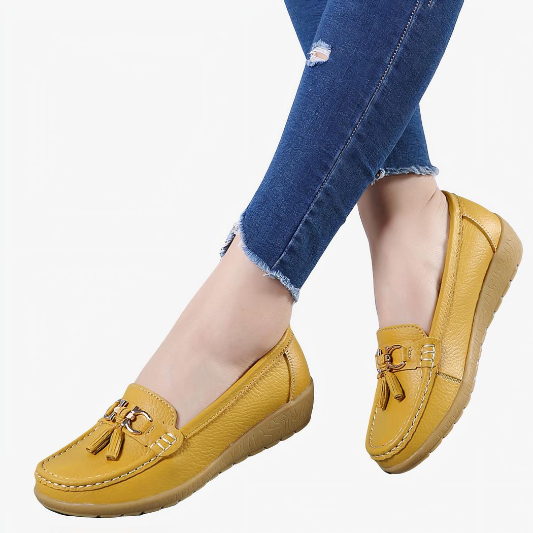 Tofs-loafers med båtskoinspiration för kvinnor