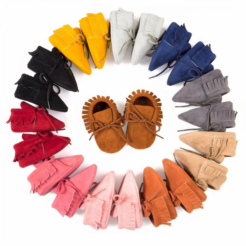 Babyloafers med snörning och fransar, bild 2 av 17