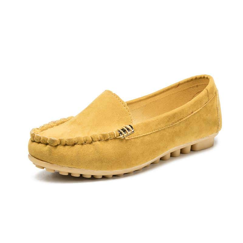 Gula loafers med mjuka sulor i mocka