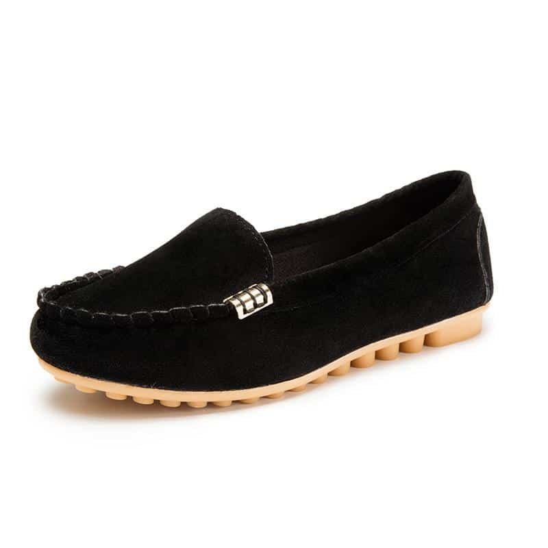 Svarta loafers med mjuka sulor i mocka