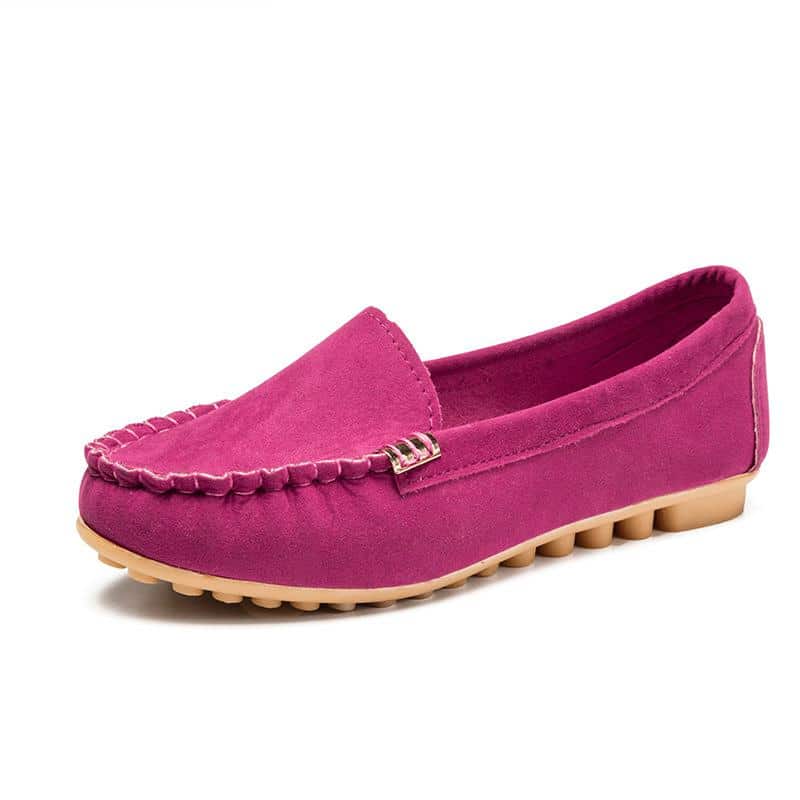 Rosa loafers med mjuka sulor i mocka