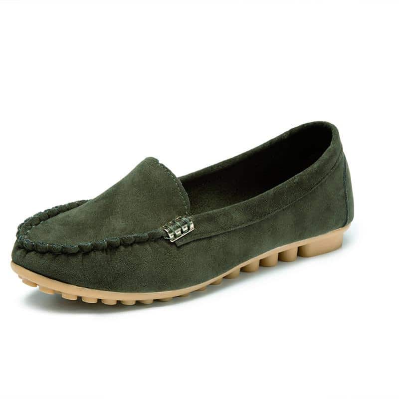 Gröna loafers med mjuka sulor i mocka