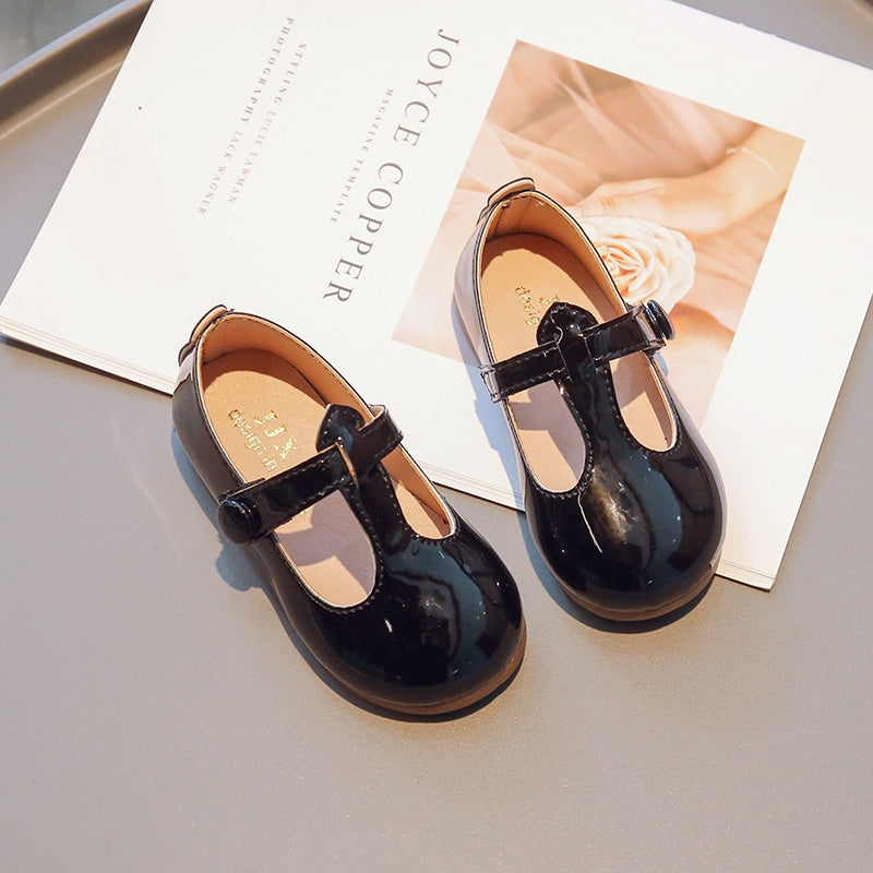 Halkfria svarta loafers för flickor