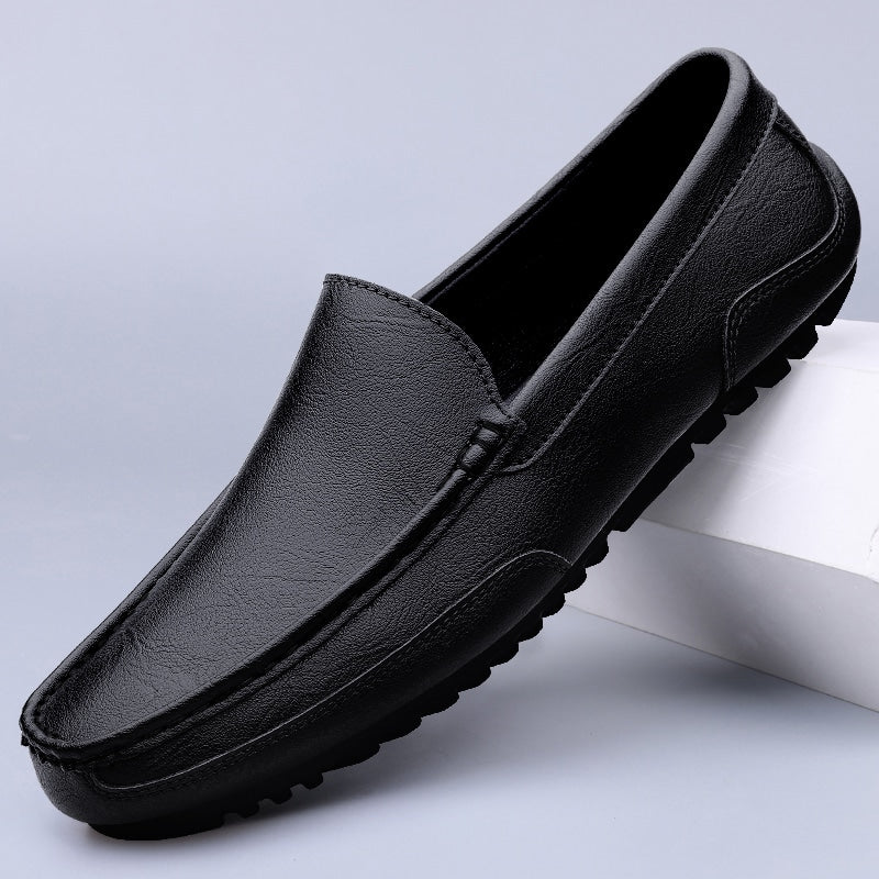 Klassiska svarta loafers i äkta läder med andningsförmåga