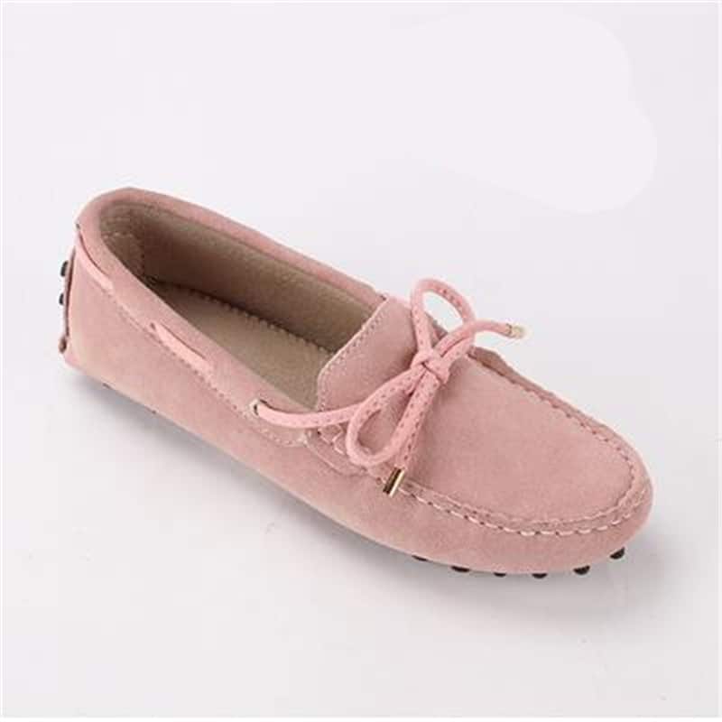 Bekväma rosa loafers med broddar för damer