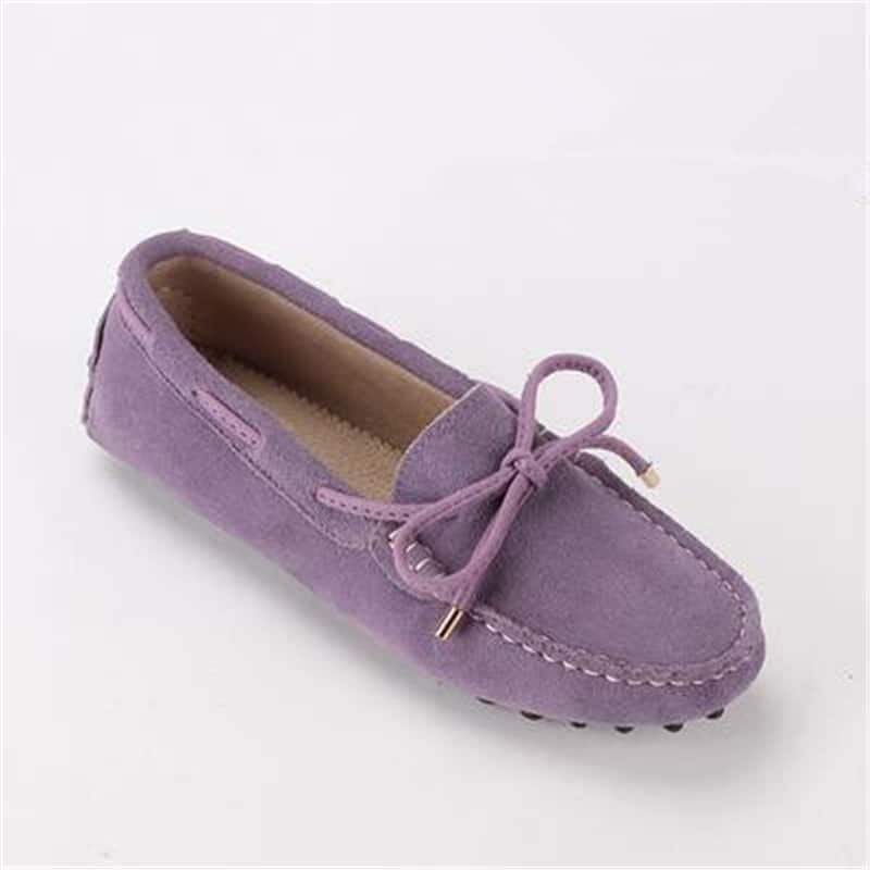 Bekväma violetta loafers med broddar för damer