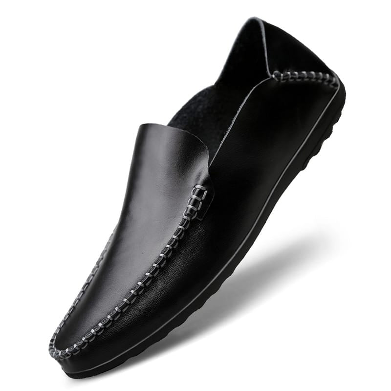 Svarta loafers i syntetiskt läder för herr