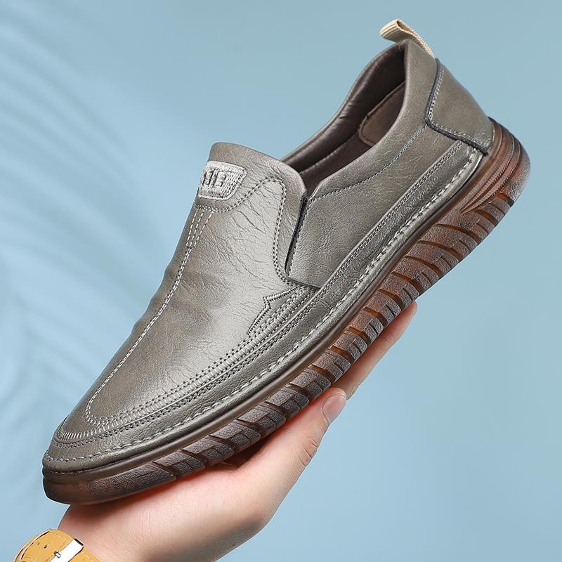 Ortopediska grå loafers med mjuk sula för män