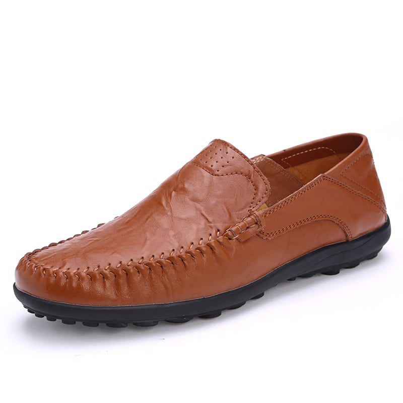 Bruna loafers i syntetläder för herrar