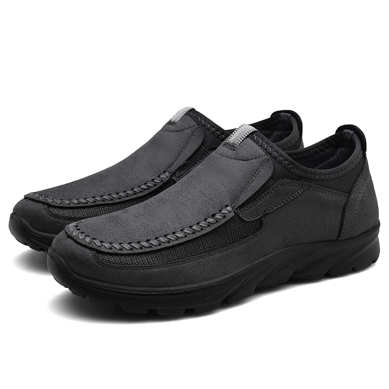 Ortopediska och avslappnade grå loafers för herrar