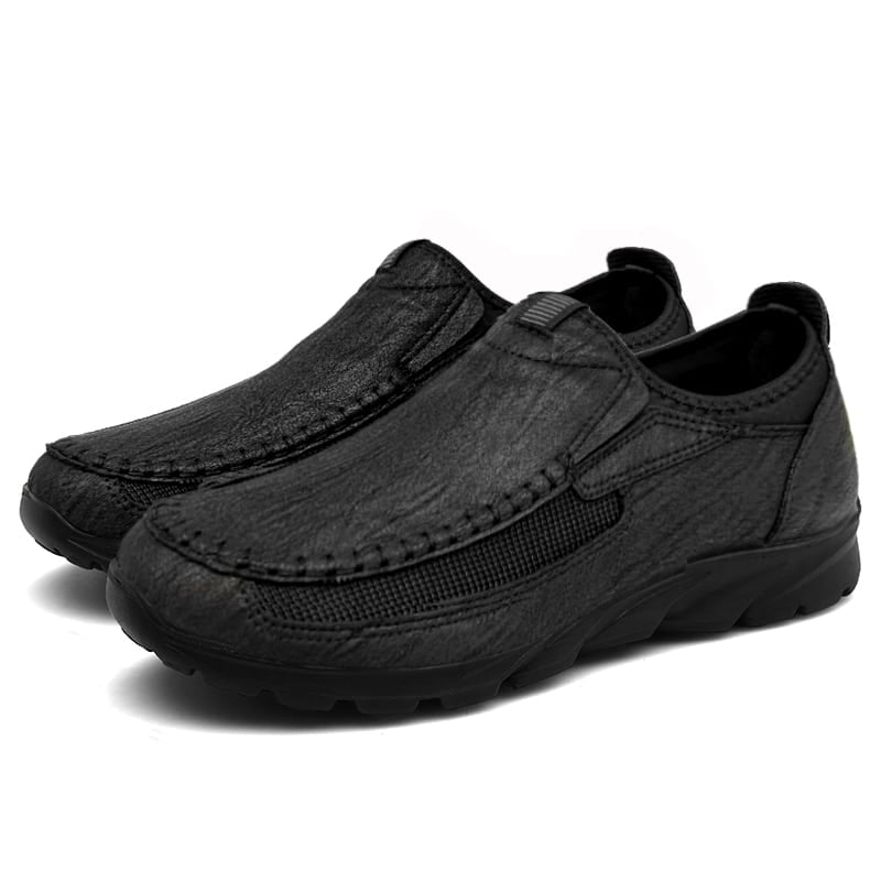 Ortopediska och avslappnade svarta loafers för herrar