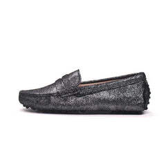 Glittrande loafers för dam – vår/sommar, Svart