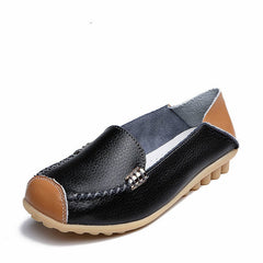 Tvåfärgade mjuka loafers i läderimitation, Svart