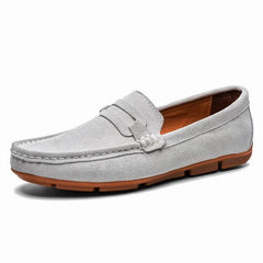Mockaloafers herr slip-on med pennydetalj, Vit