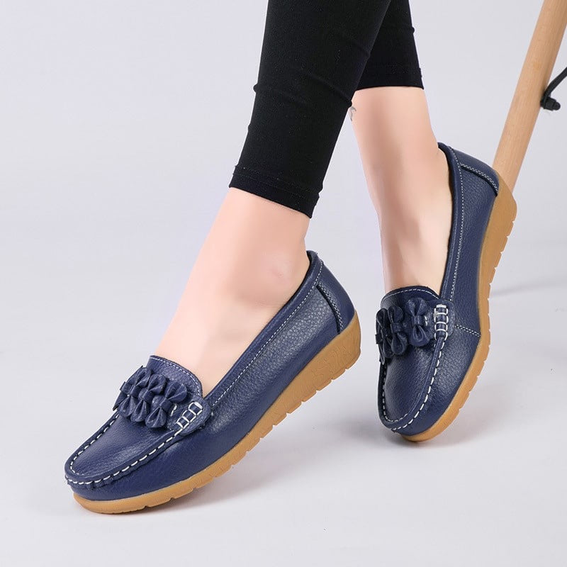Loafers med tjock sula i läder för dam, bild 2 av 13