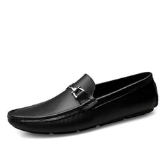 Italienska loafers i äkta läder för herr, Svart