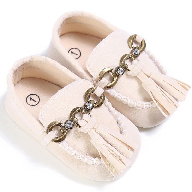 Mockasinloafers i mocka för babyflickor, bild 5 av 11