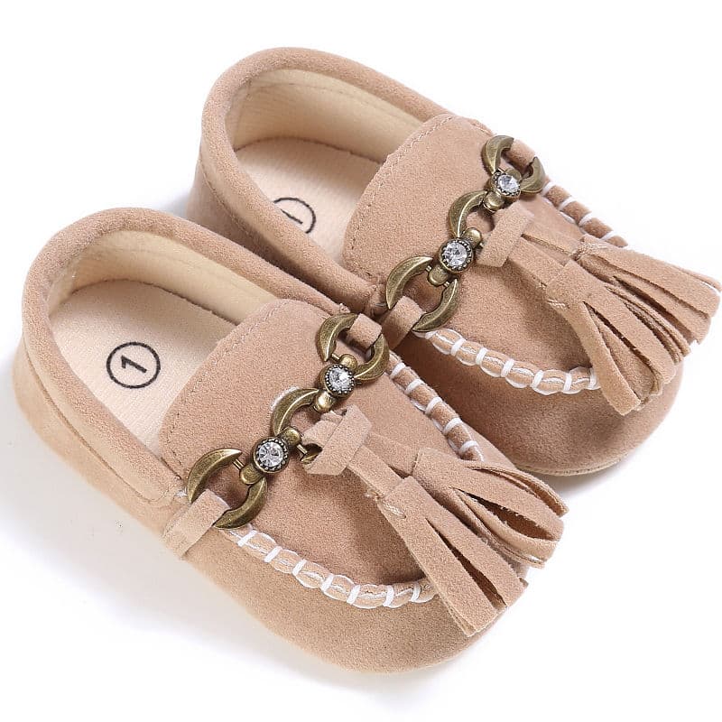 Mockasinloafers i mocka för babyflickor, bild 6 av 11