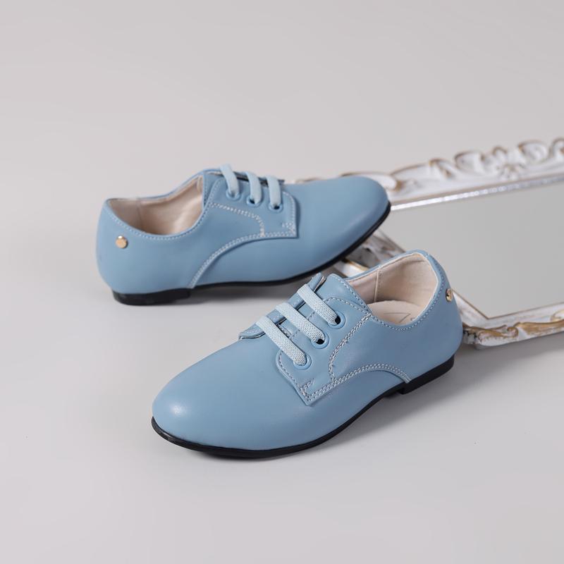 Eleganta blå loafers med elastiska snörband för pojkar