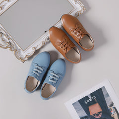 Eleganta loafers med elastiska snörband för pojkar, Brun