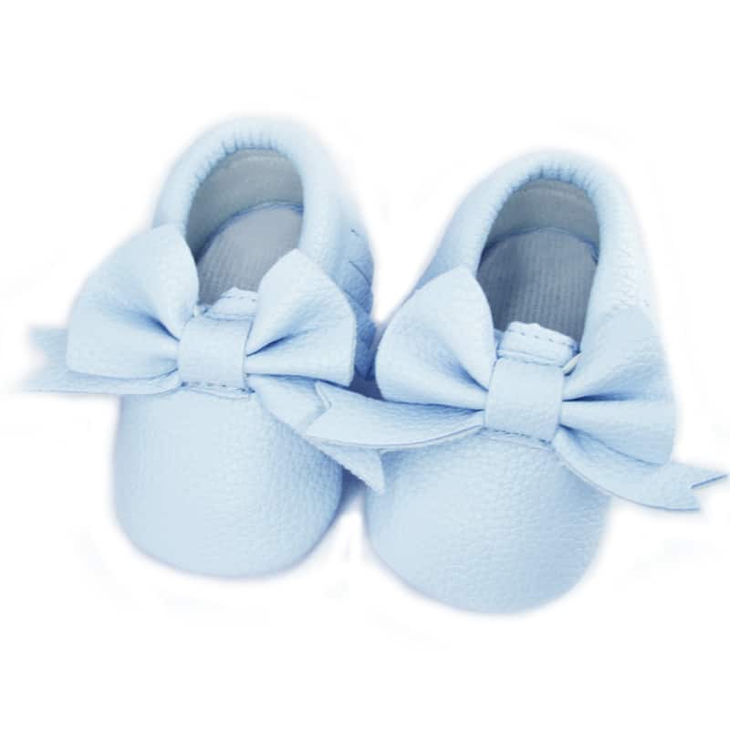 loafer med blå rosett