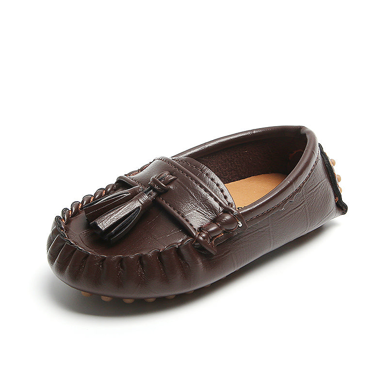 Bruna loafers med tofsar för barn