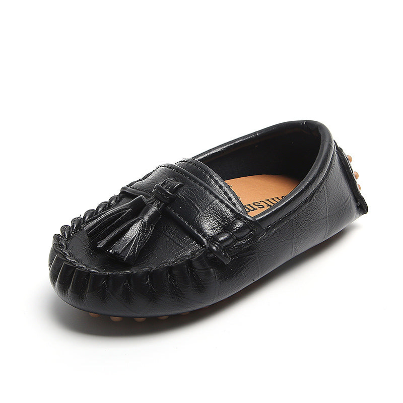Svarta loafers med tofsar för barn