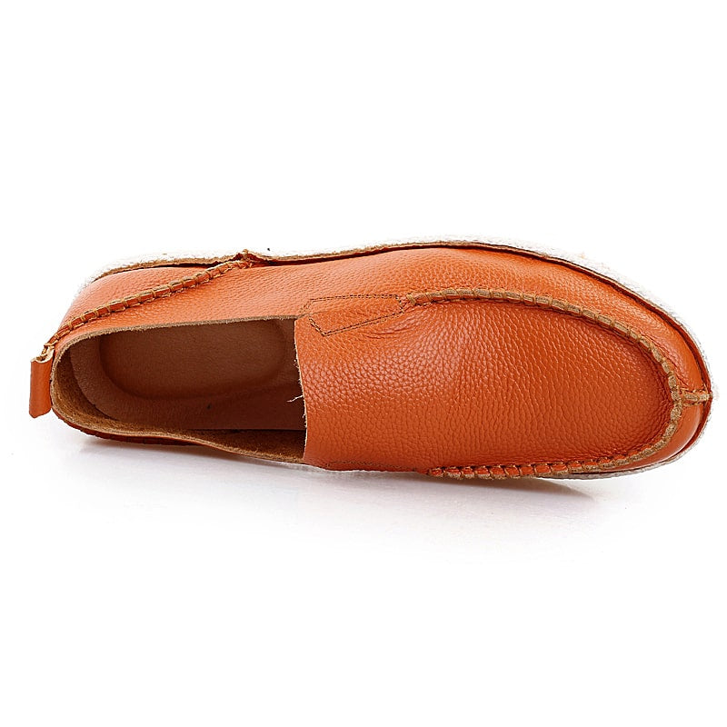 loafer i orange läder