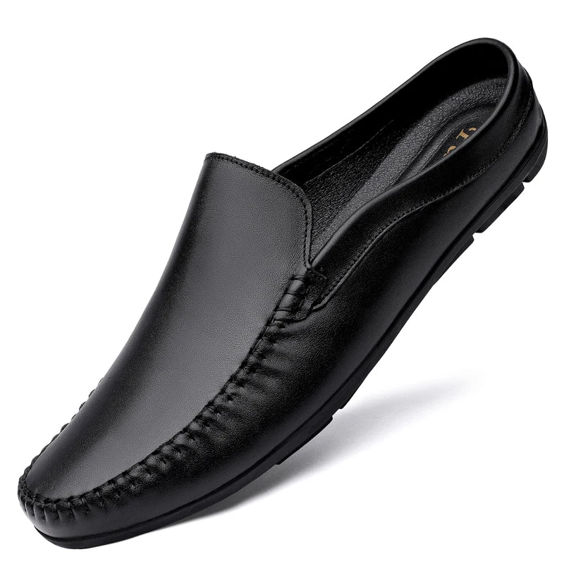 Mule herr i kluvet läder, uppifrån