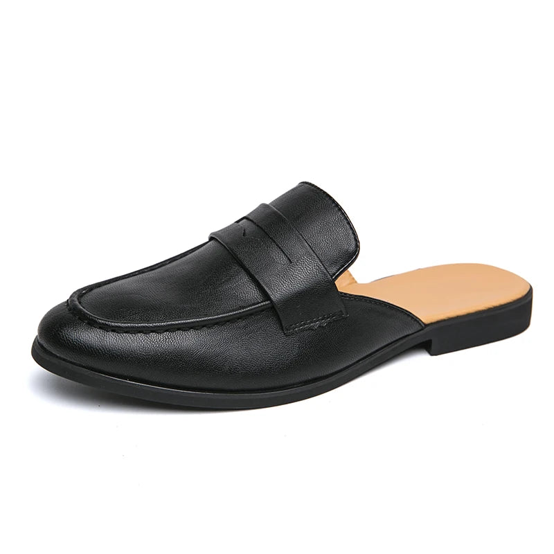 Öppna loafer-mules herr, brun