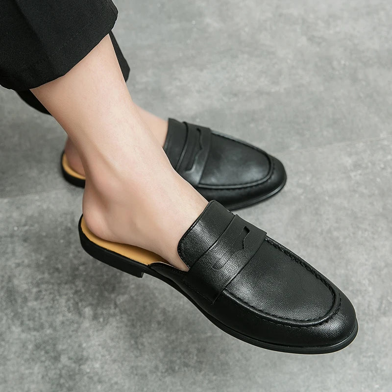Öppna loafer-mules herr, sedd från sidan