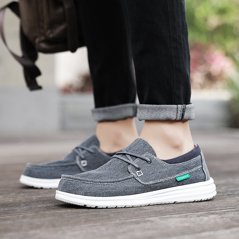 Ortopediska loafers i canvas med mjuka sulor för herrar, bild 4 av 9