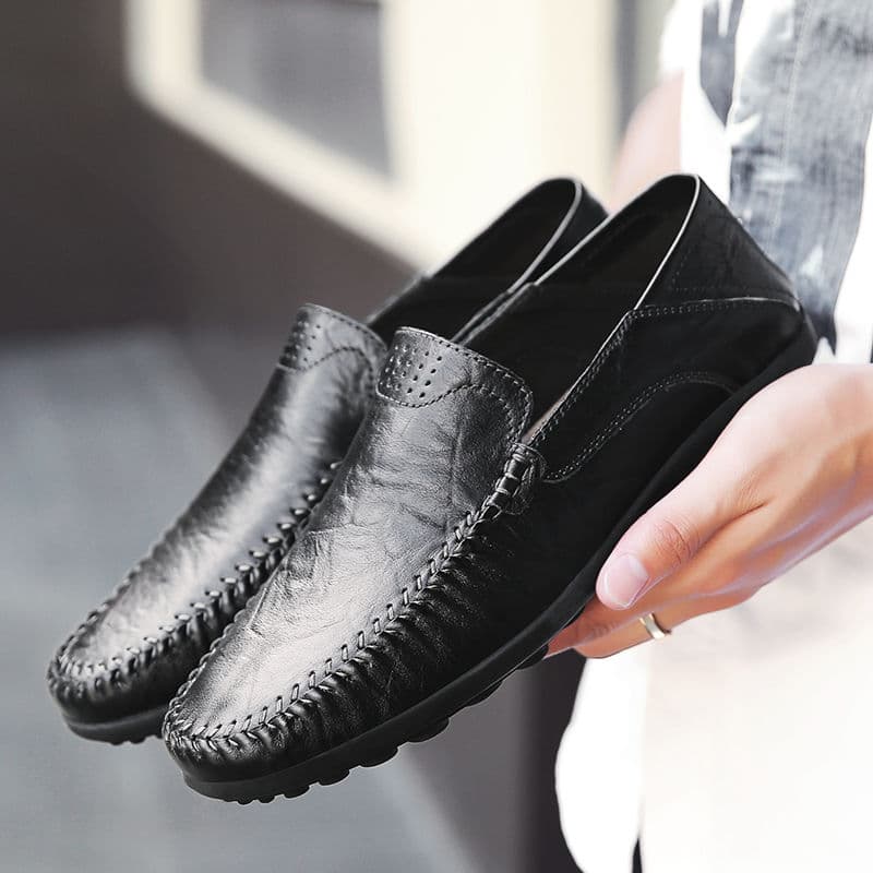Svarta loafers i syntetläder för herrar, bild 2 av 9
