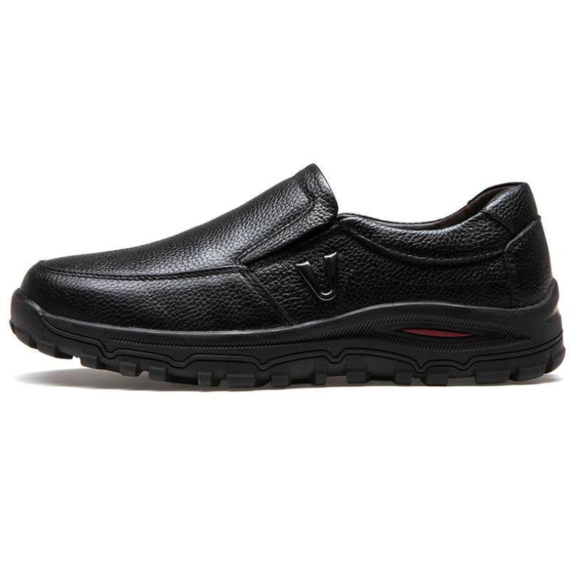 Ortopediska svarta loafers i läder för herrar