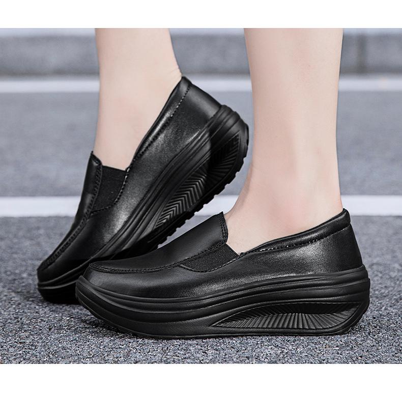 Ortopediska loafers i läder med platå, bild 6 av 14