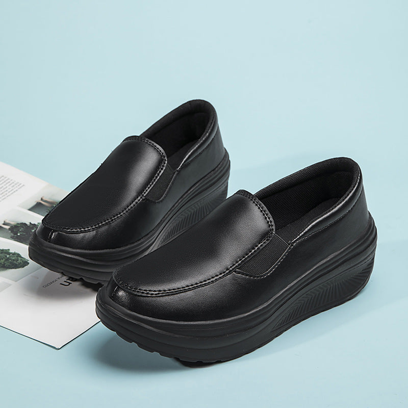 Ortopediska loafers i läder med platå, bild 3 av 14