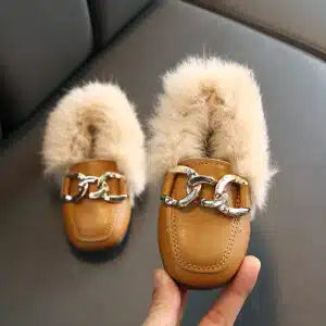 Fodrade bruna loafers för flickor