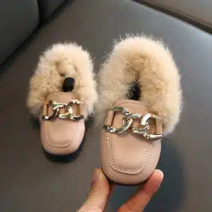 Fodrade rosa loafers för flickor