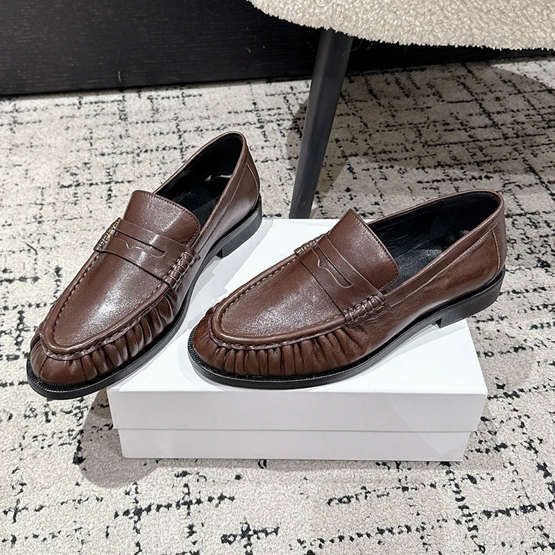 Penny loafers dam i silver