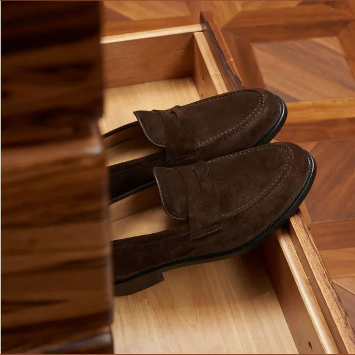 Penny loafers herr burna med chinos