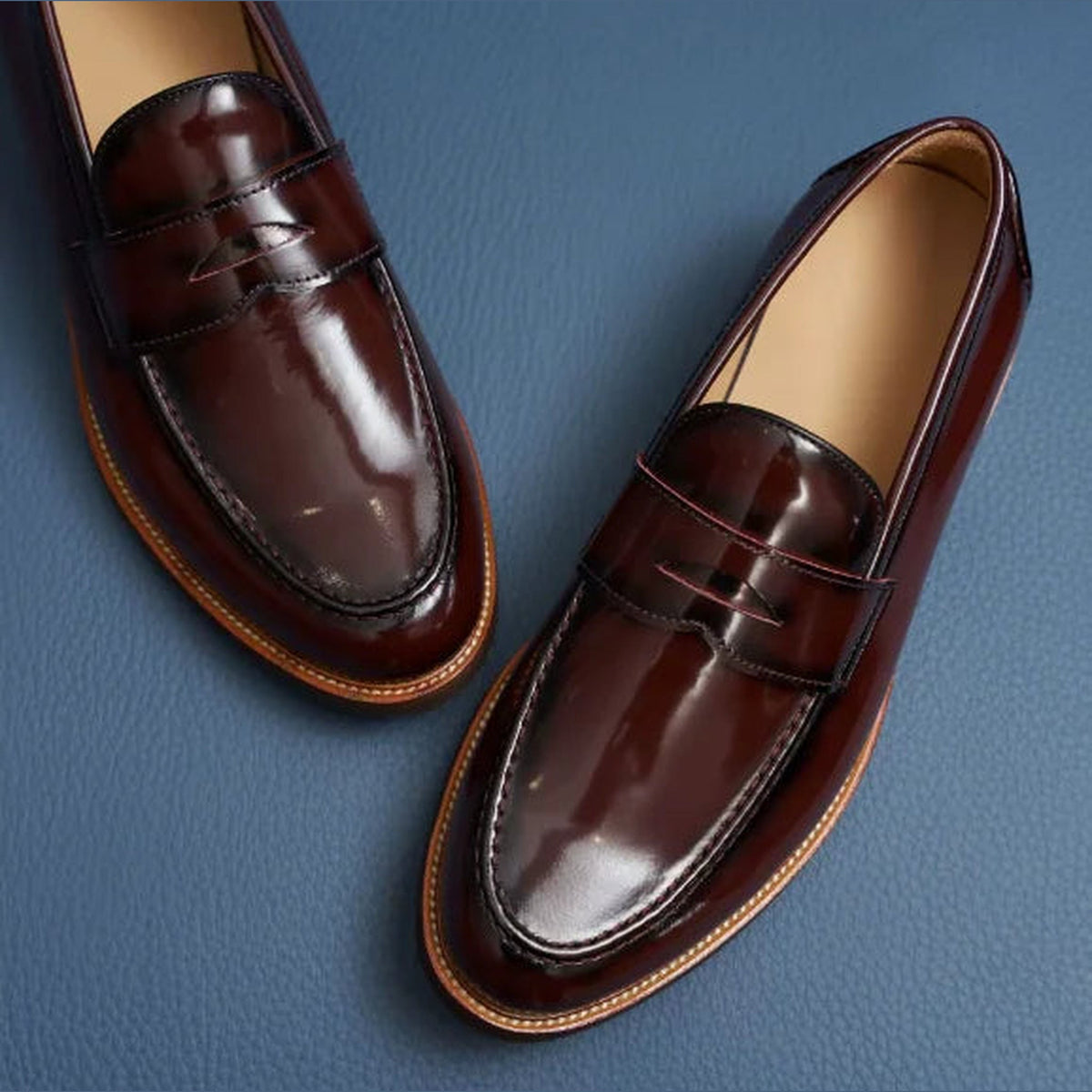 Penny loafers herr burna med jeans