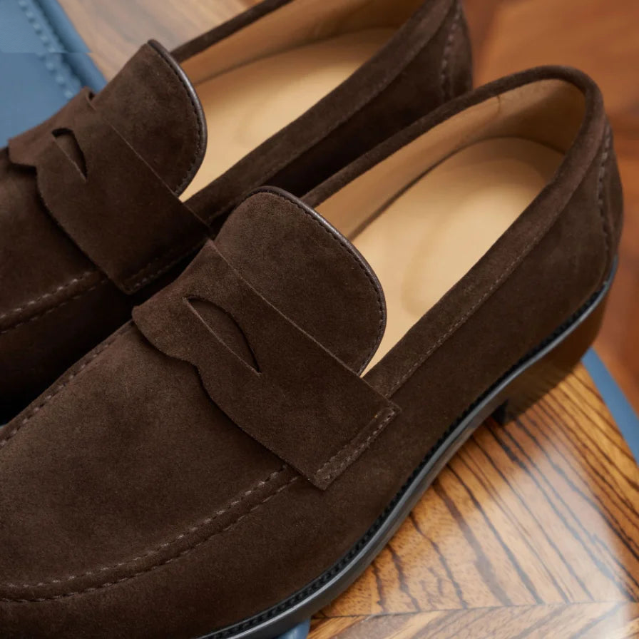Penny loafers herr i bordeaux mocka