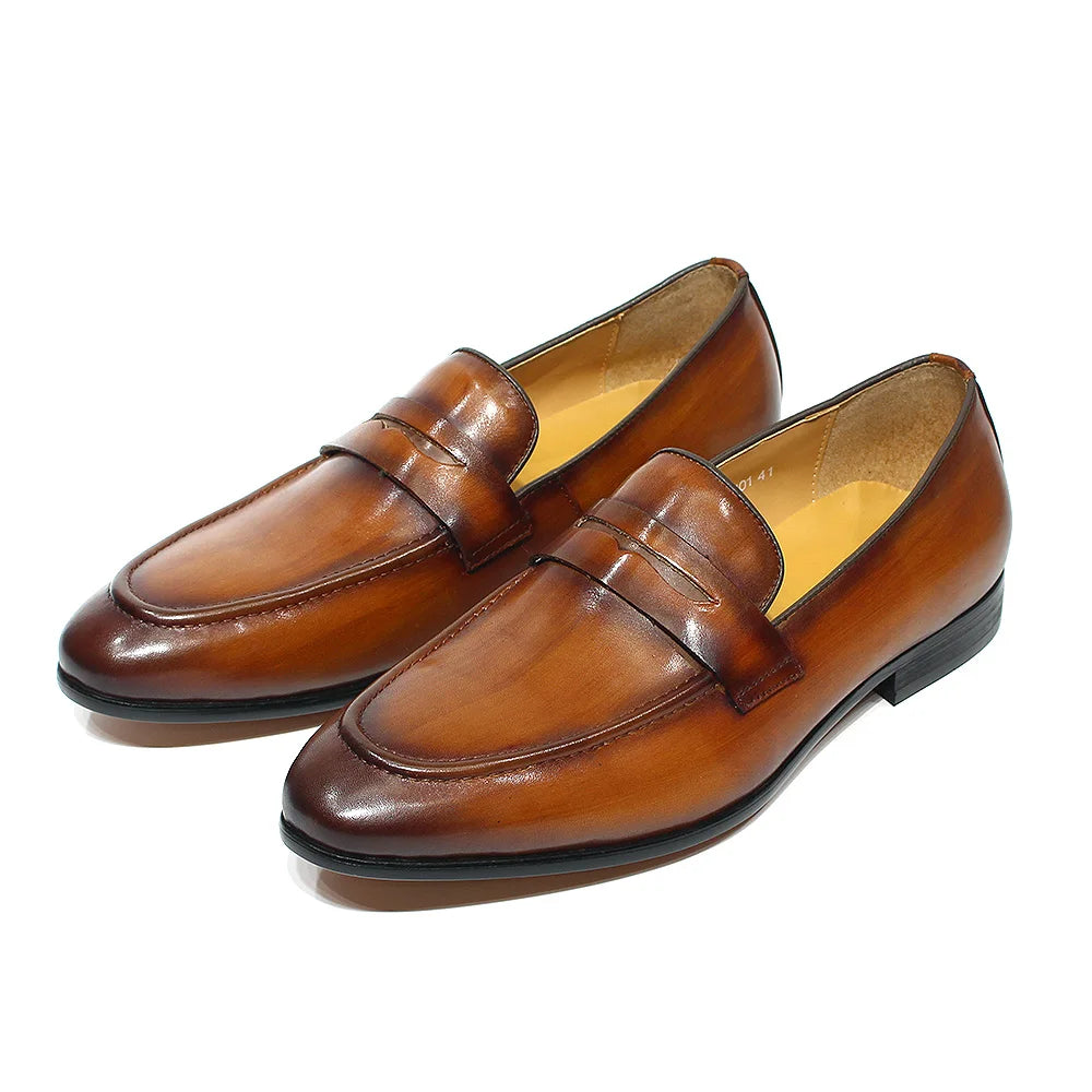Penny loafers herr burna med chinos
