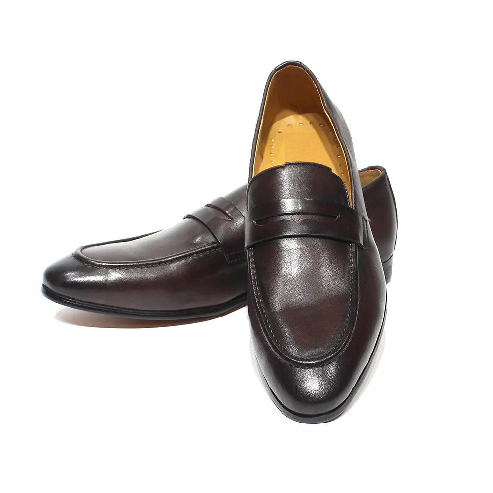 Penny loafers för herr i patinerat läder, brun, bild 8