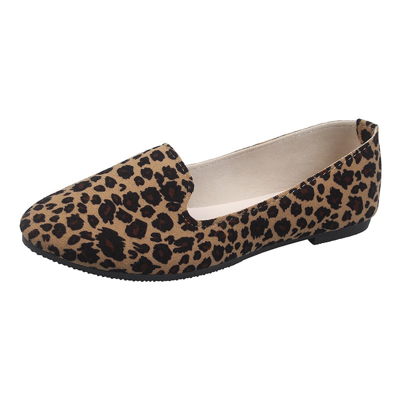 Platta loafers med leopardmönster för kvinnor, bild 3 av 8