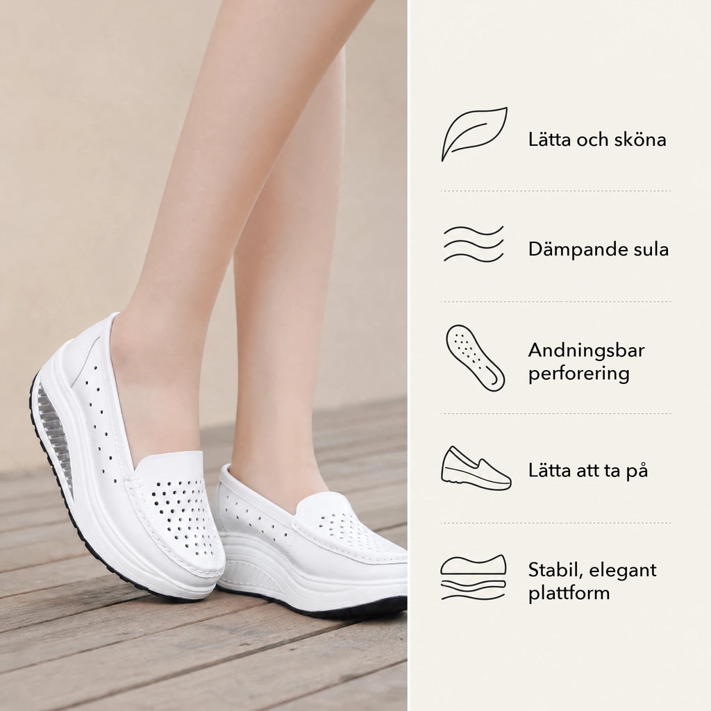 Blå perforerade loafers