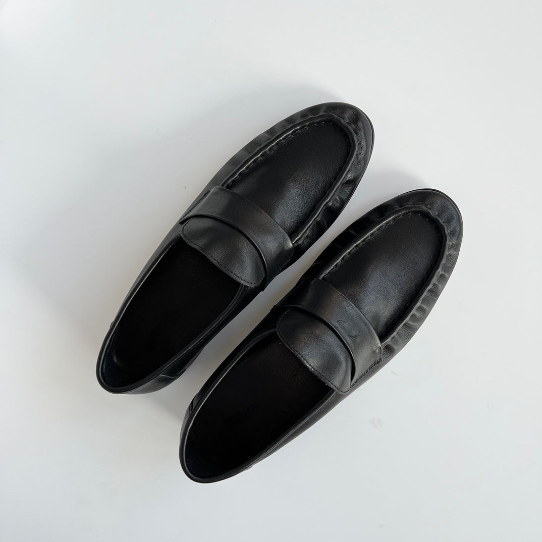 Retro loafers i mjukt läder med klackblock för kvinnor, bild 5 av 9